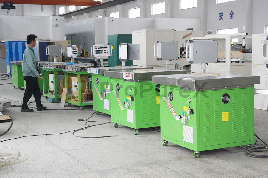 高频机用于风琴式防护罩骨架与外篷布的焊接